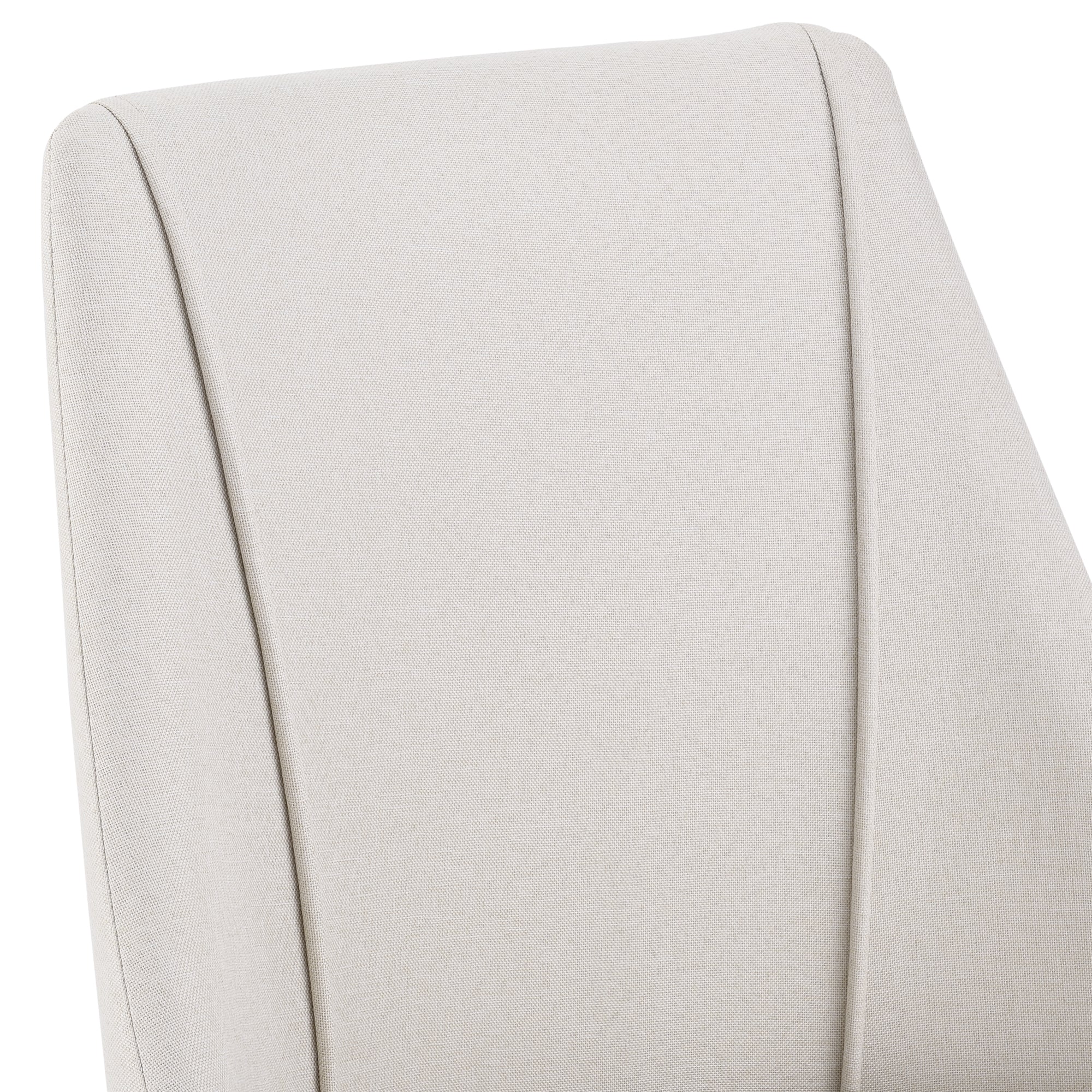 Set da 2 Sedie con Rivestimento in Tessuto 2 Poltroncine Imbottite con Gambe in Metallo - Beige