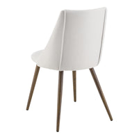 Set da 2 Sedie con Rivestimento in Tessuto 2 Poltroncine Imbottite con Gambe in Metallo - Beige