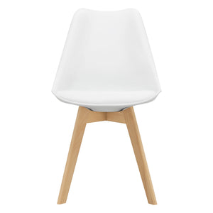 Set Fläten di 2 Sedie da Sala con Seduta Imbottita Rivestimento in Similpelle Bianco [en.casa]