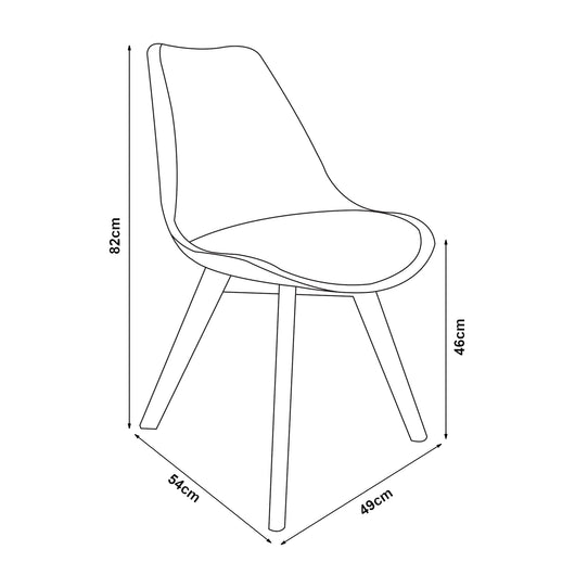 Set Fläten di 4 Sedie da Sala con Seduta Imbottita Rivestimento in Similpelle Beige [en.casa]