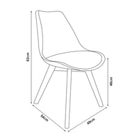 Set Fläten di 2 Sedie da Sala con Seduta Imbottita Rivestimento in Similpelle Blu [en.casa]