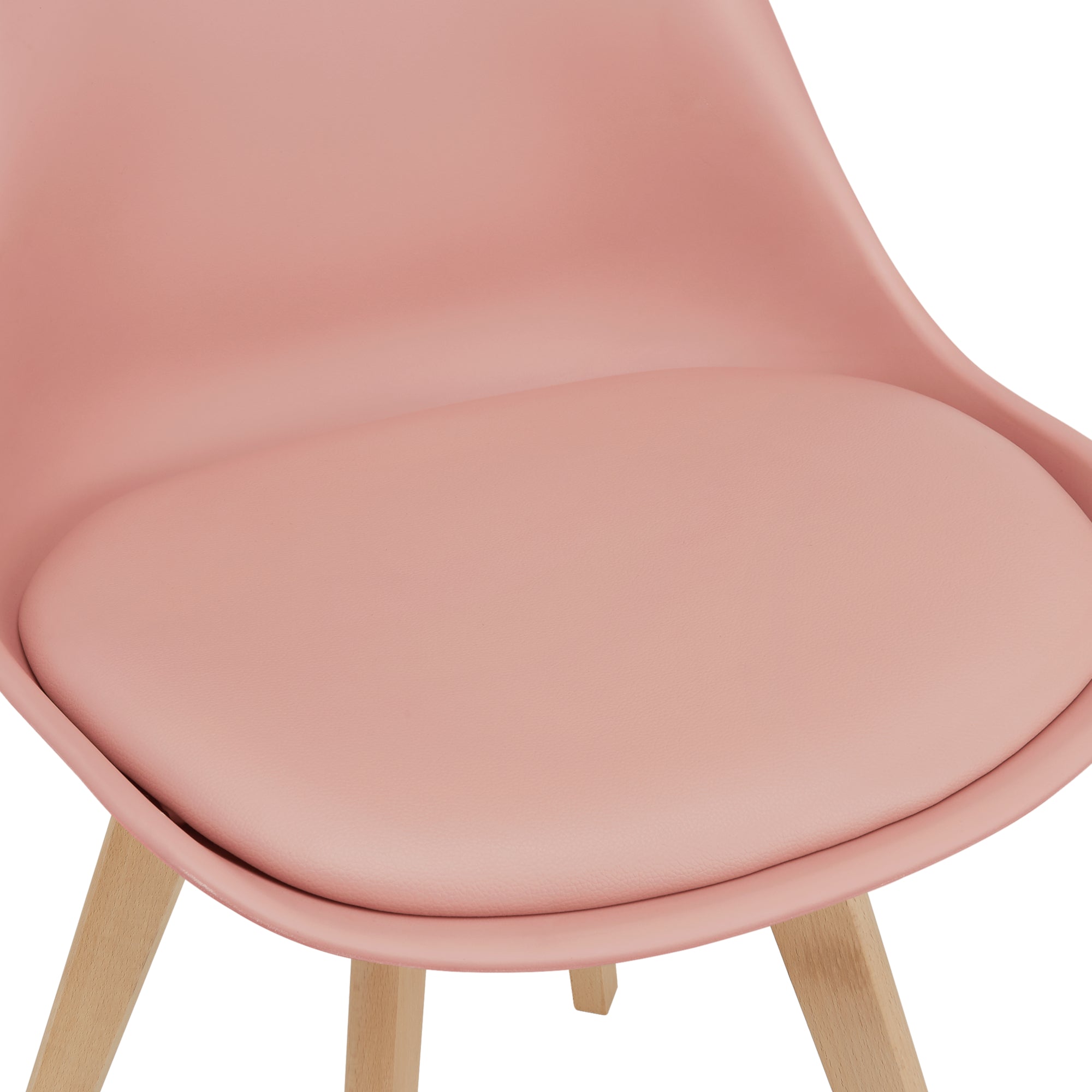 Set di 2 sedie per sala da pranzo scandinava sedile cucina plastica sintetica faggio 81 cm rosa 03_0002773