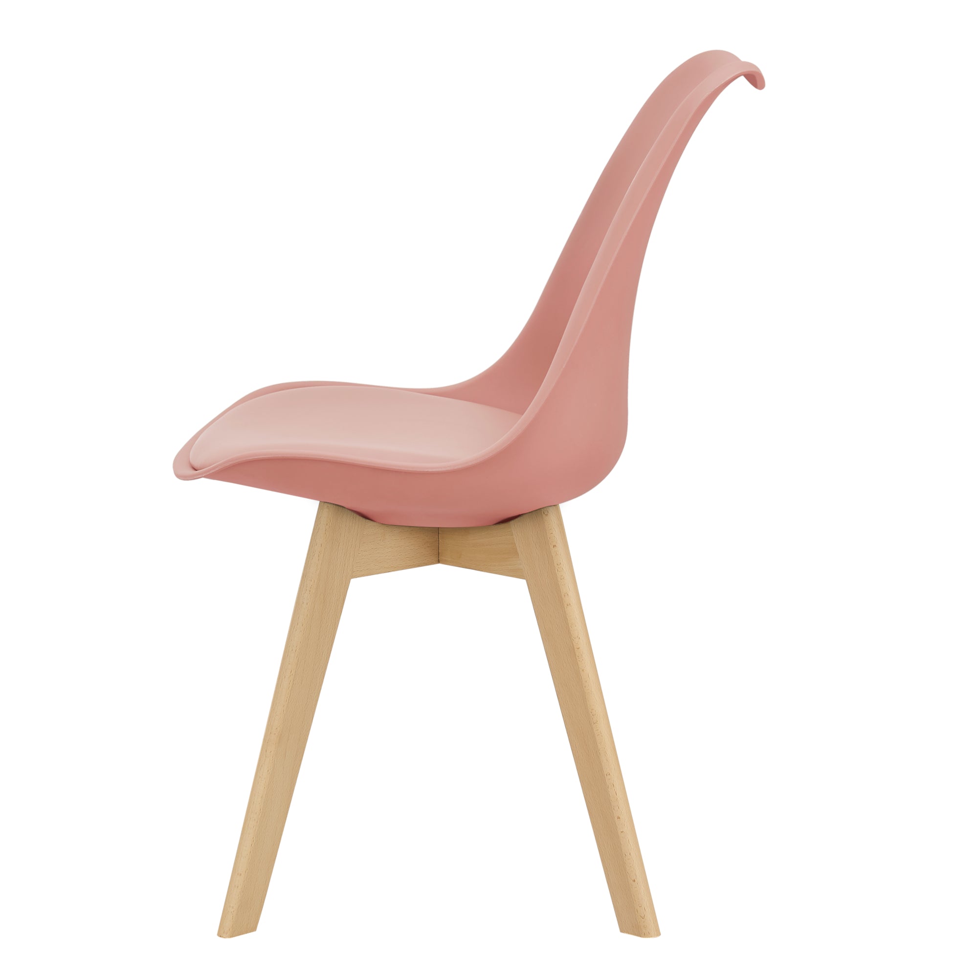 Set Fläten di 6 Sedie da Sala con Seduta Imbottita Rivestimento in Similpelle Rosa [en.casa]