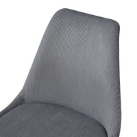 Set Fläten di 6 Sedie da Sala con Seduta Imbottita Rivestimento in Velluto a Coste Grigio [en.casa]