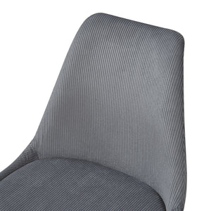 Set Fläten di 6 Sedie da Sala con Seduta Imbottita Rivestimento in Velluto a Coste Grigio [en.casa]