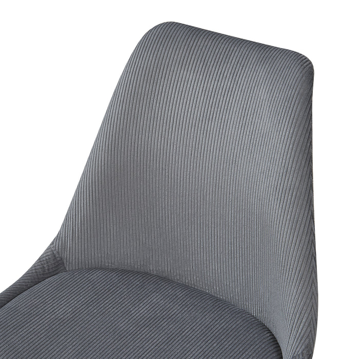 Set Fläten di 6 Sedie da Sala con Seduta Imbottita Rivestimento in Velluto a Coste Grigio [en.casa]