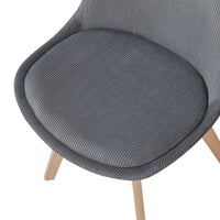 Set Fläten di 6 Sedie da Sala con Seduta Imbottita Rivestimento in Velluto a Coste Grigio [en.casa]