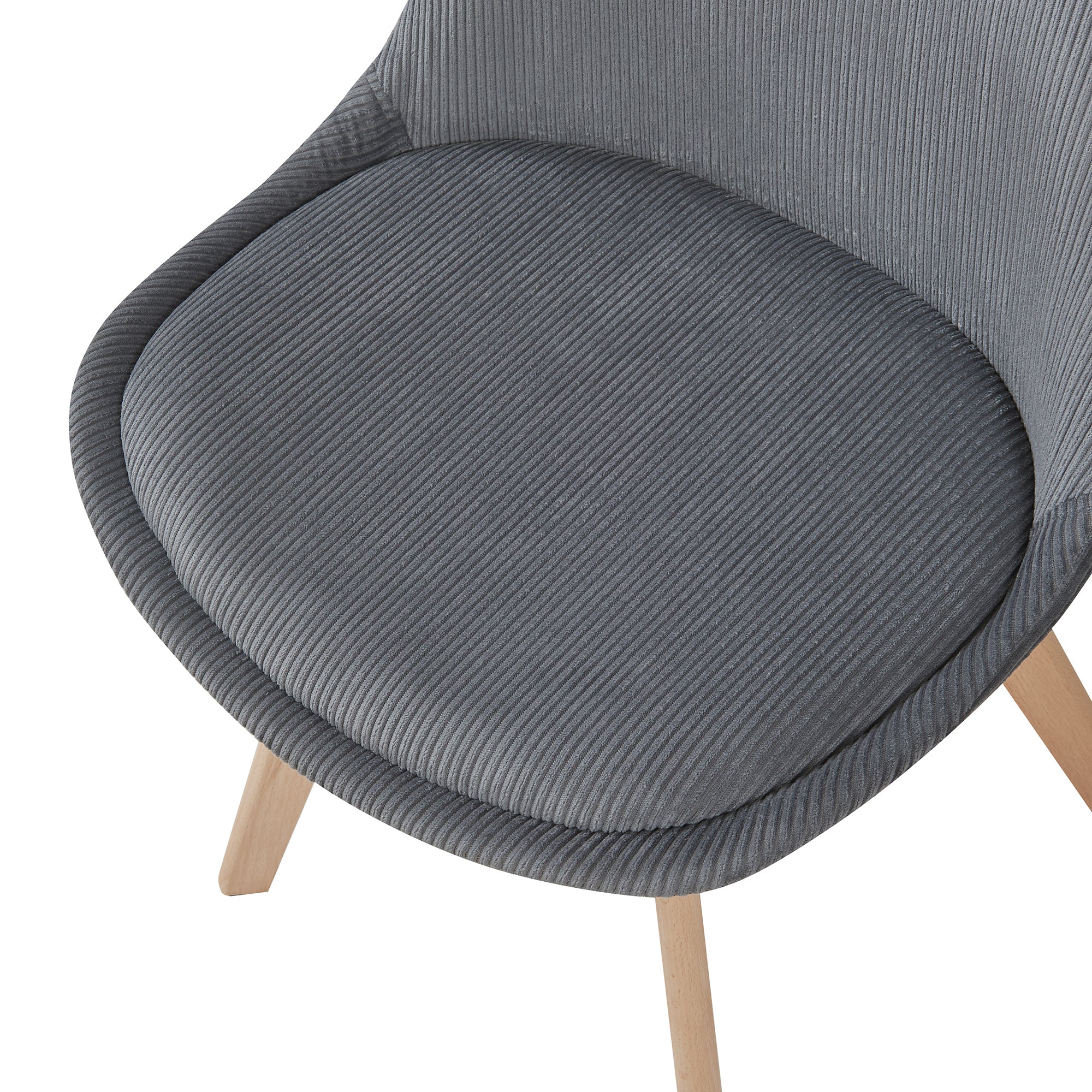 Set Fläten di 6 Sedie da Sala con Seduta Imbottita Rivestimento in Velluto a Coste Grigio [en.casa]