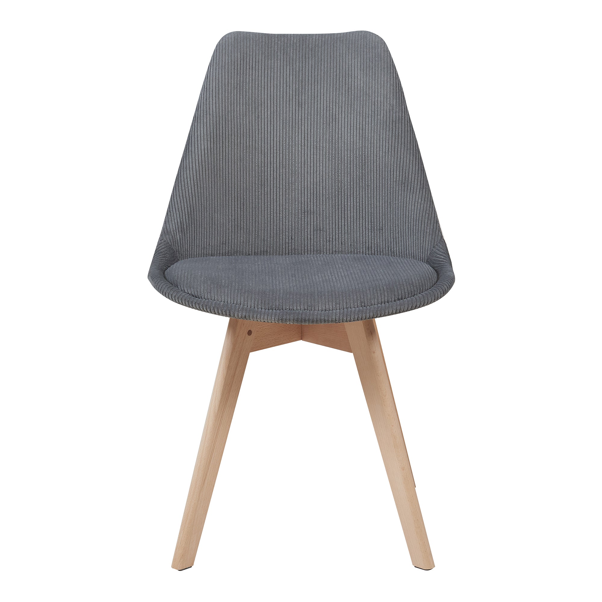 Set Fläten di 6 Sedie da Sala con Seduta Imbottita Rivestimento in Velluto a Coste Grigio [en.casa]