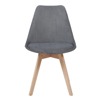 Set Fläten di 6 Sedie da Sala con Seduta Imbottita Rivestimento in Velluto a Coste Grigio [en.casa]