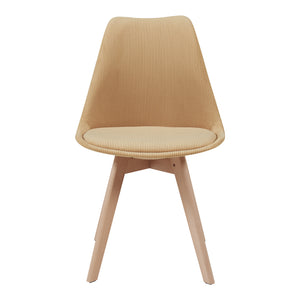 Set Fläten di 6 Sedie da Sala con Seduta Imbottita Rivestimento in Velluto a Coste Giallo Senape [en.casa]