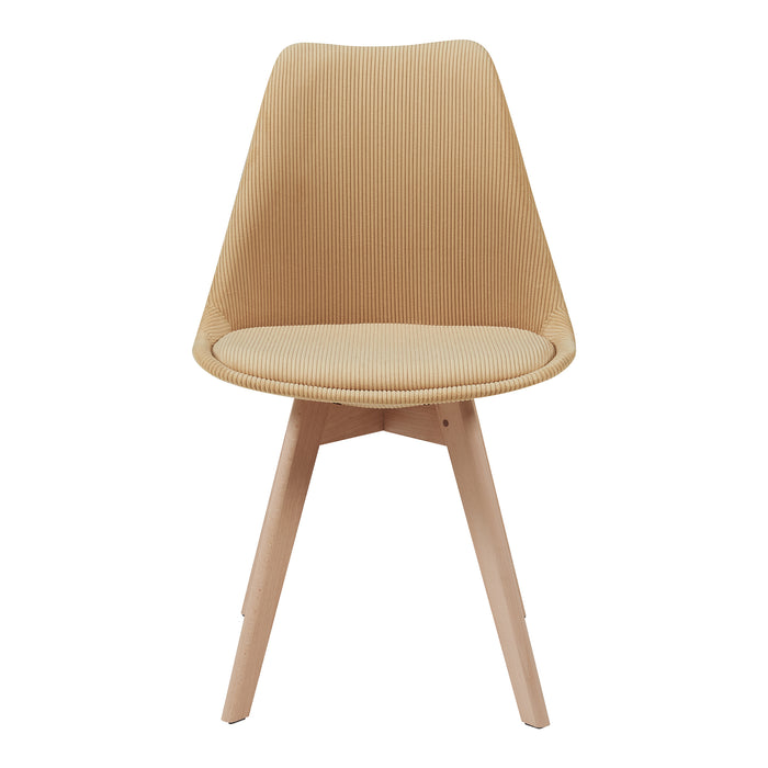 Set Fläten di 6 Sedie da Sala con Seduta Imbottita Rivestimento in Velluto a Coste Giallo Senape [en.casa]