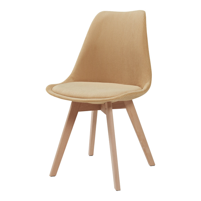 Set Fläten di 6 Sedie da Sala con Seduta Imbottita Rivestimento in Velluto a Coste Giallo Senape [en.casa]