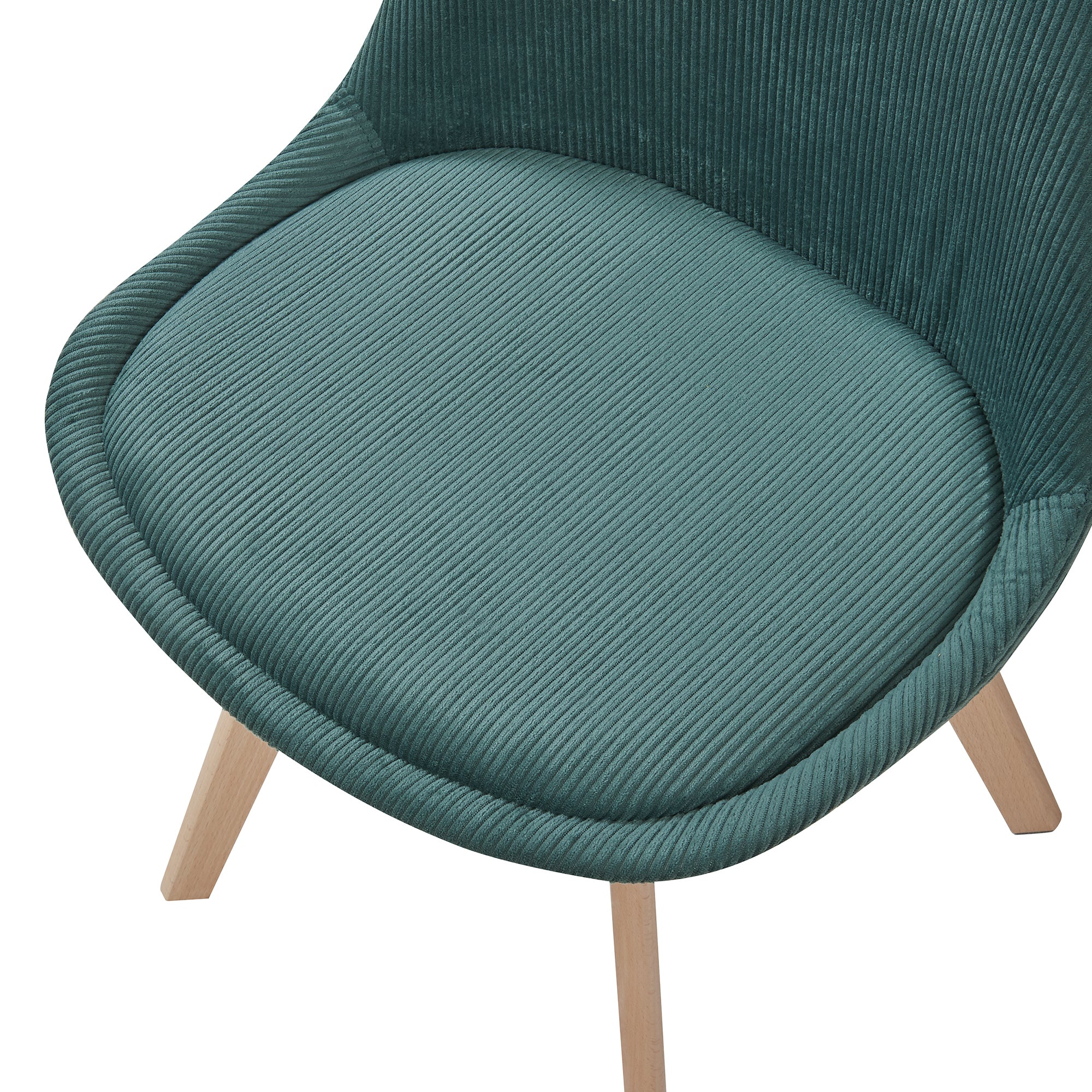 Set Fläten di 6 Sedie da Sala con Seduta Imbottita Rivestimento in Velluto a Coste Verde Scuro [en.casa]