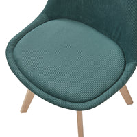 Set Fläten di 2 Sedie da Sala con Seduta Imbottita Rivestimento in Velluto a Coste Verde Scuro [en.casa]