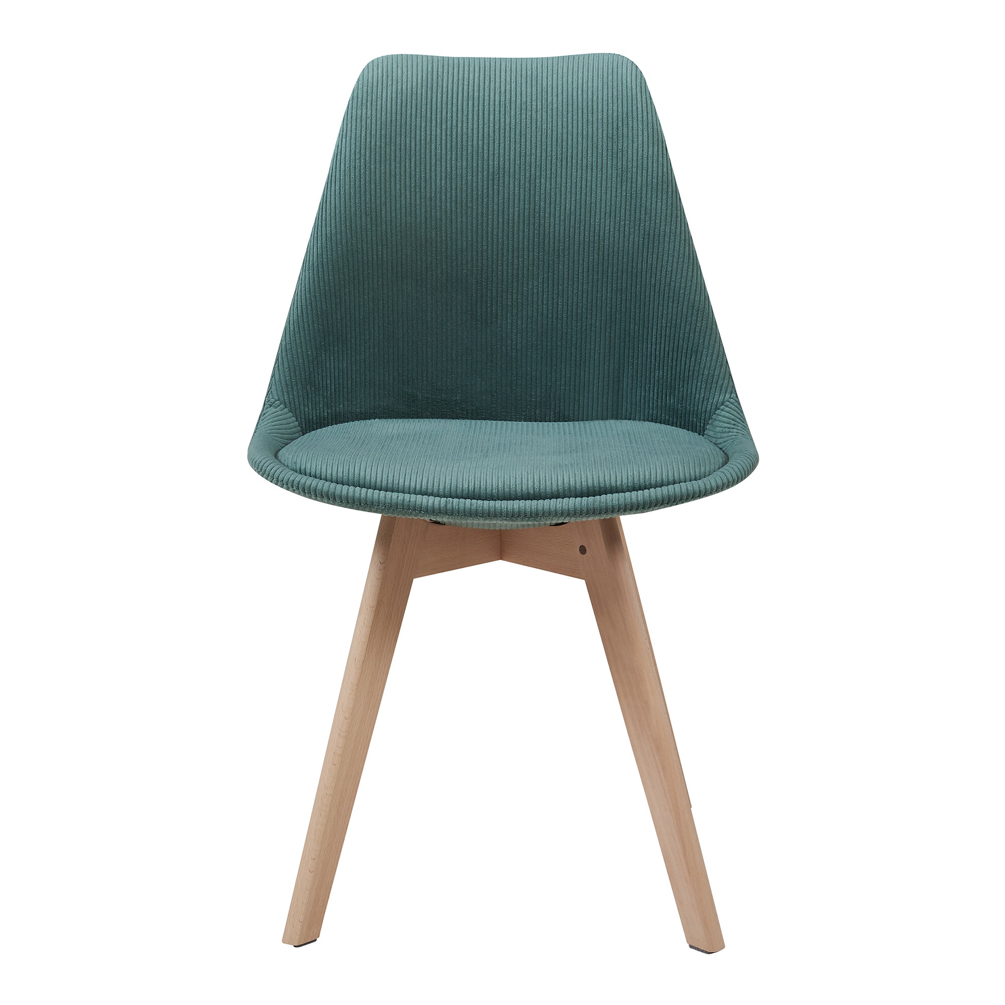 Set Fläten di 2 Sedie da Sala con Seduta Imbottita Rivestimento in Velluto a Coste Verde Scuro [en.casa]