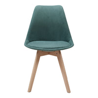 Set Fläten di 2 Sedie da Sala con Seduta Imbottita Rivestimento in Velluto a Coste Verde Scuro [en.casa]