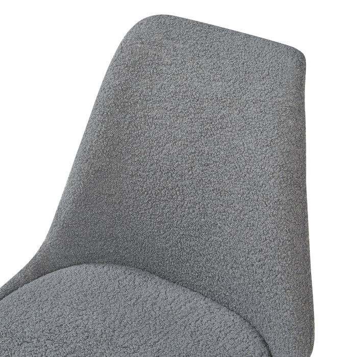 Set Fläten di 6 Sedie da Sala con Seduta Imbottita Rivestimento in Tessuto Bouclé Grigio [en.casa]