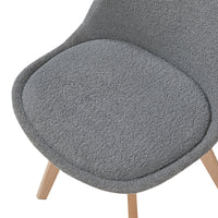 Set Fläten di 6 Sedie da Sala con Seduta Imbottita Rivestimento in Tessuto Bouclé Grigio [en.casa]