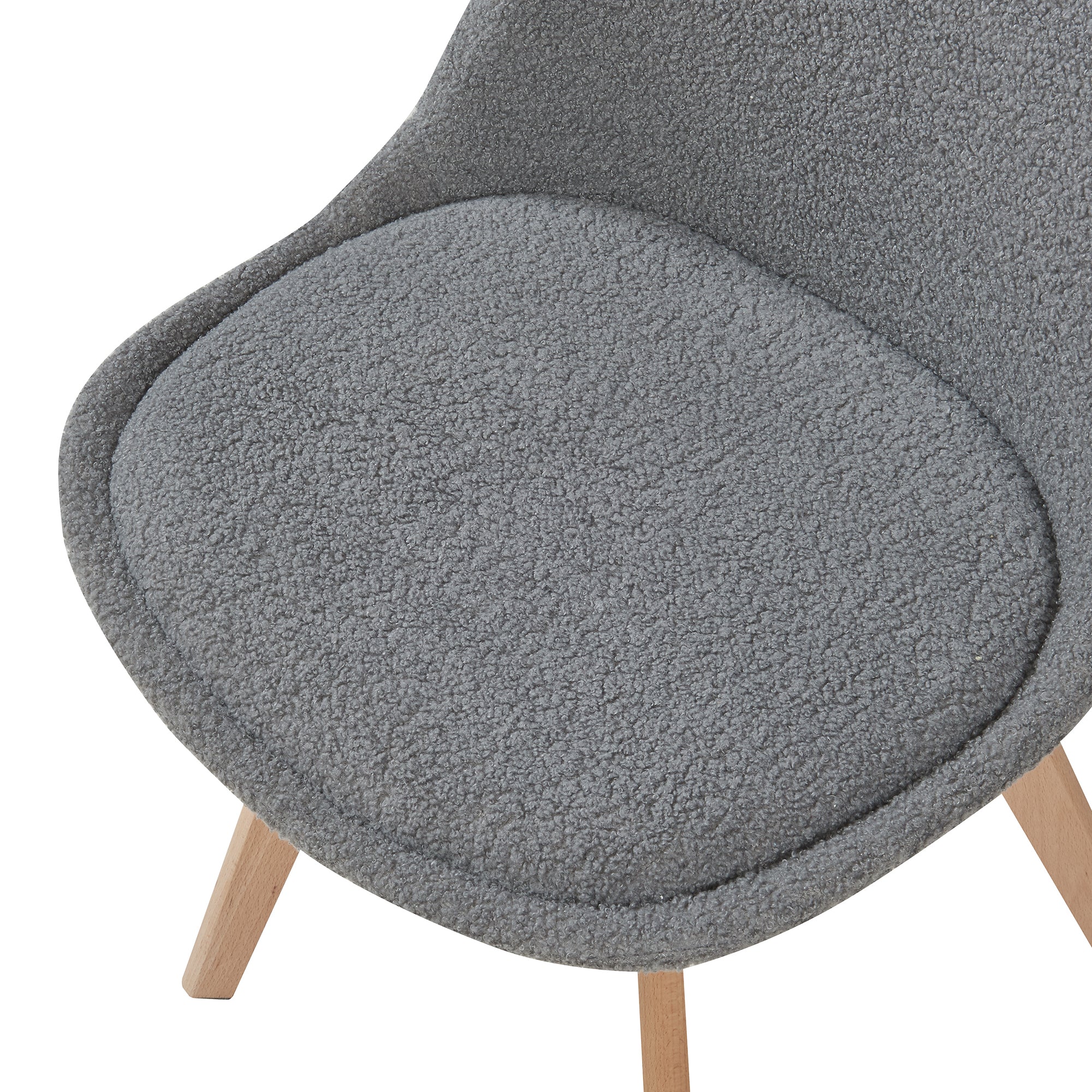 Set Fläten di 6 Sedie da Sala con Seduta Imbottita Rivestimento in Tessuto Bouclé Grigio [en.casa]