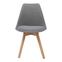 Set Fläten di 6 Sedie da Sala con Seduta Imbottita Rivestimento in Tessuto Bouclé Grigio [en.casa]