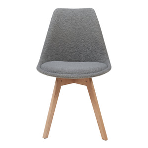 Set Fläten di 6 Sedie da Sala con Seduta Imbottita Rivestimento in Tessuto Bouclé Grigio [en.casa]