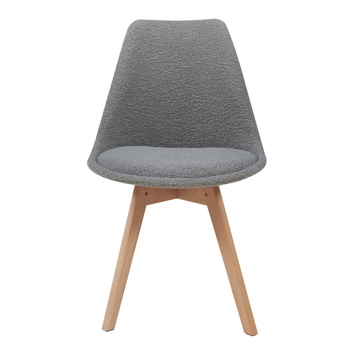 Set Fläten di 6 Sedie da Sala con Seduta Imbottita Rivestimento in Tessuto Bouclé Grigio [en.casa]