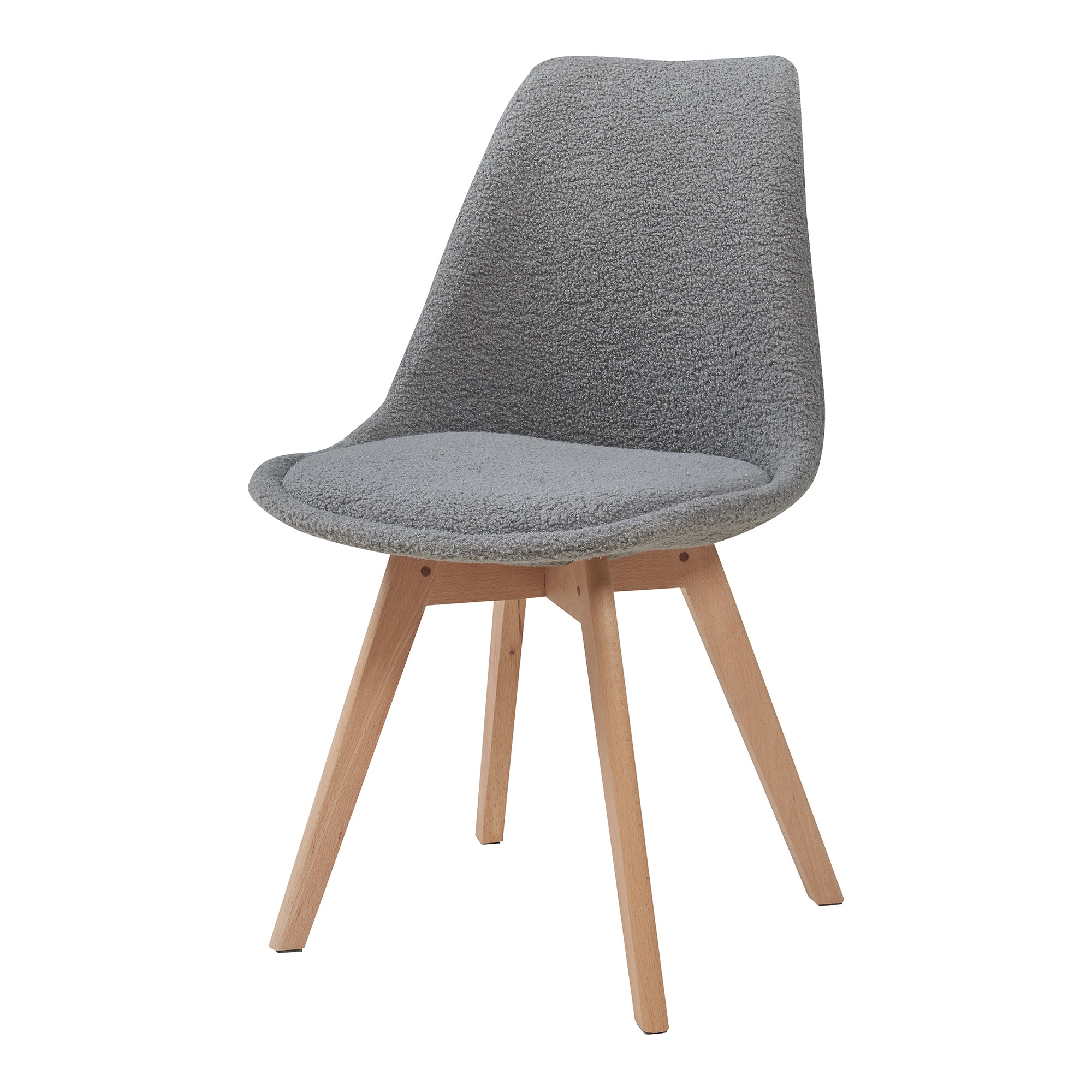 Set Fläten di 6 Sedie da Sala con Seduta Imbottita Rivestimento in Tessuto Bouclé Grigio [en.casa]