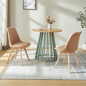 Set Fläten di 2 Sedie da Sala con Seduta Imbottita Rivestimento in Tessuto Bouclé Tortora [en.casa]