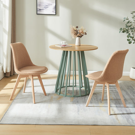 Set Fläten di 6 Sedie da Sala con Seduta Imbottita Rivestimento in Tessuto Bouclé Tortora [en.casa]