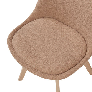 Set Fläten di 2 Sedie da Sala con Seduta Imbottita Rivestimento in Tessuto Bouclé Tortora [en.casa]