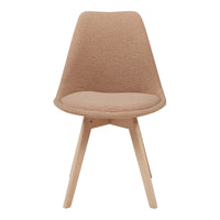 Set Fläten di 4 Sedie da Sala con Seduta Imbottita Rivestimento in Tessuto Bouclé Tortora [en.casa]