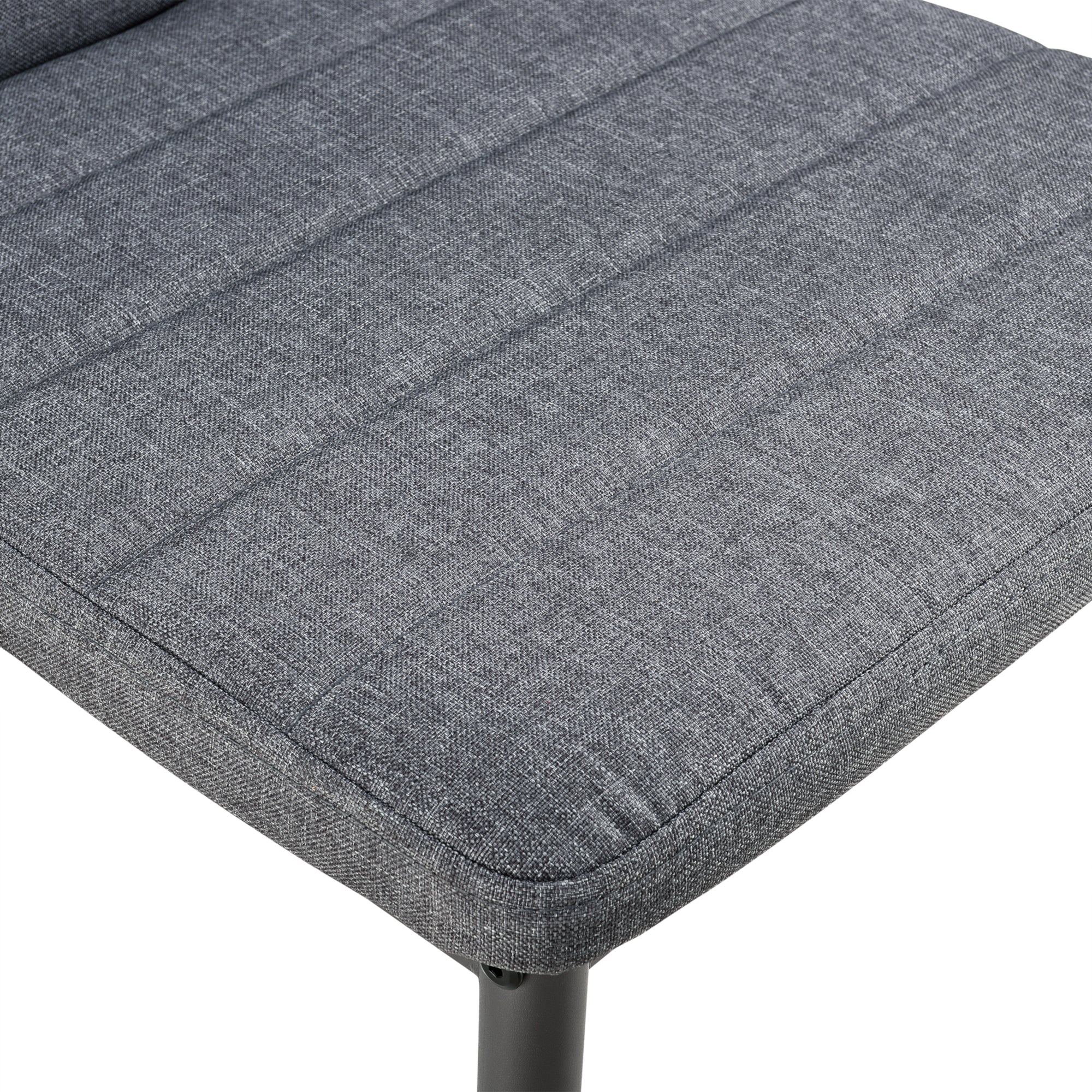 [en.casa] Sedie per Sala da Pranzo Set di 2 Sedie Imbottite 96 x 43 x 52 cm Acciaio Poliestere Grigio