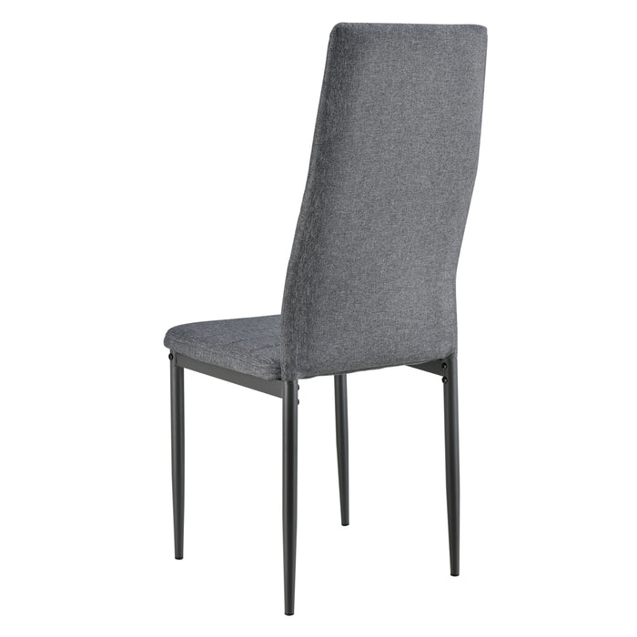 [en.casa] Sedie per Sala da Pranzo Set di 4 Sedie Imbottite 96 x 43 x 52 cm Acciaio Poliestere Grigio