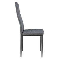 [en.casa] Sedie per Sala da Pranzo Set di 6 Sedie Imbottite 96 x 43 x 52 cm Acciaio Poliestere Grigio