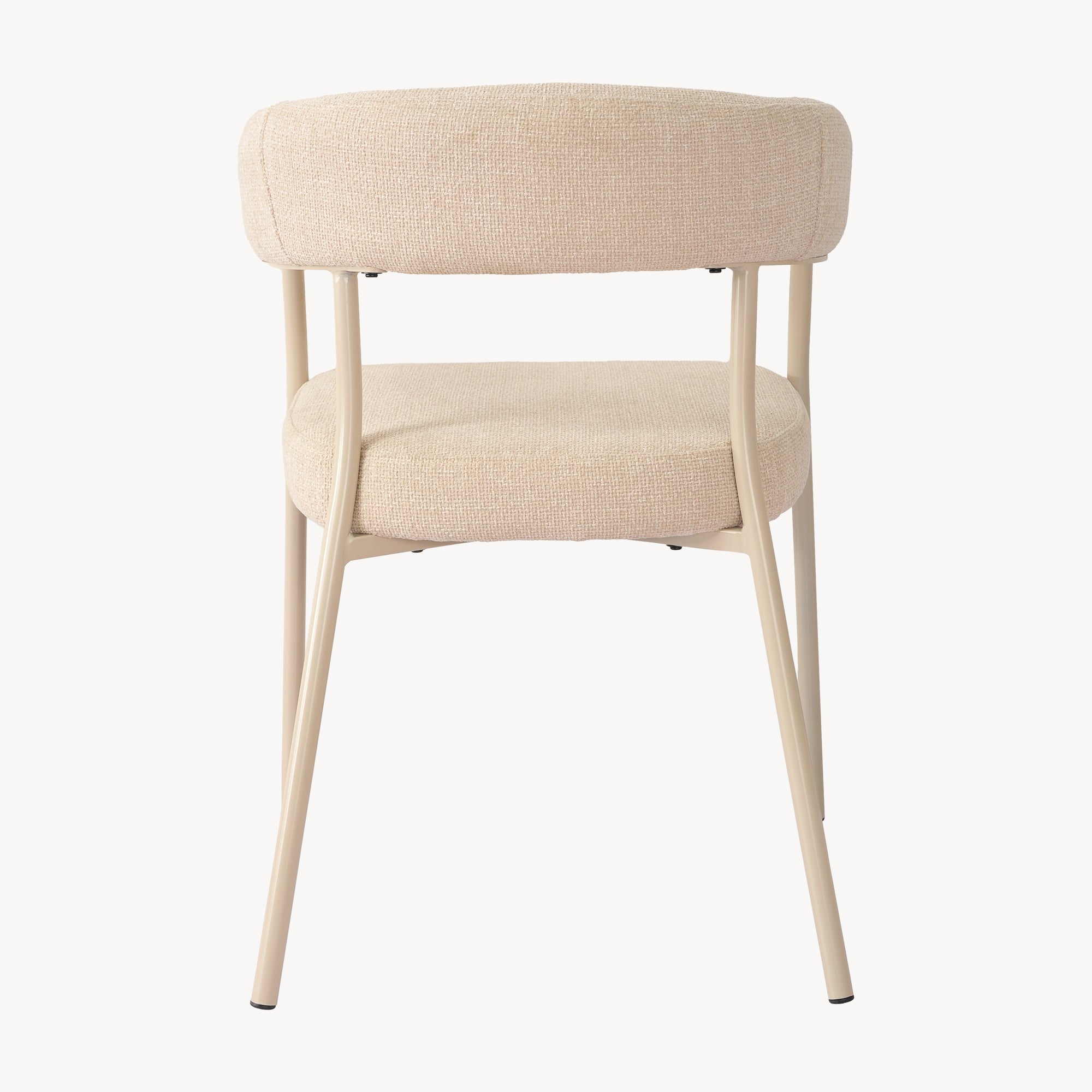 Set di 6 Sedie Huk Imbottite Schienale a Fascia Continua Rivestimento in Tessuto - Beige [en.casa]