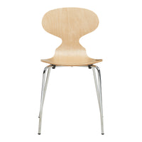 Set Kil di 4 Sedie Impilabili da Sala Pranzo - Effetto Legno / Cromato [en.casa]