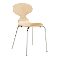 Set Kil di 4 Sedie Impilabili da Sala Pranzo - Effetto Legno / Cromato [en.casa]