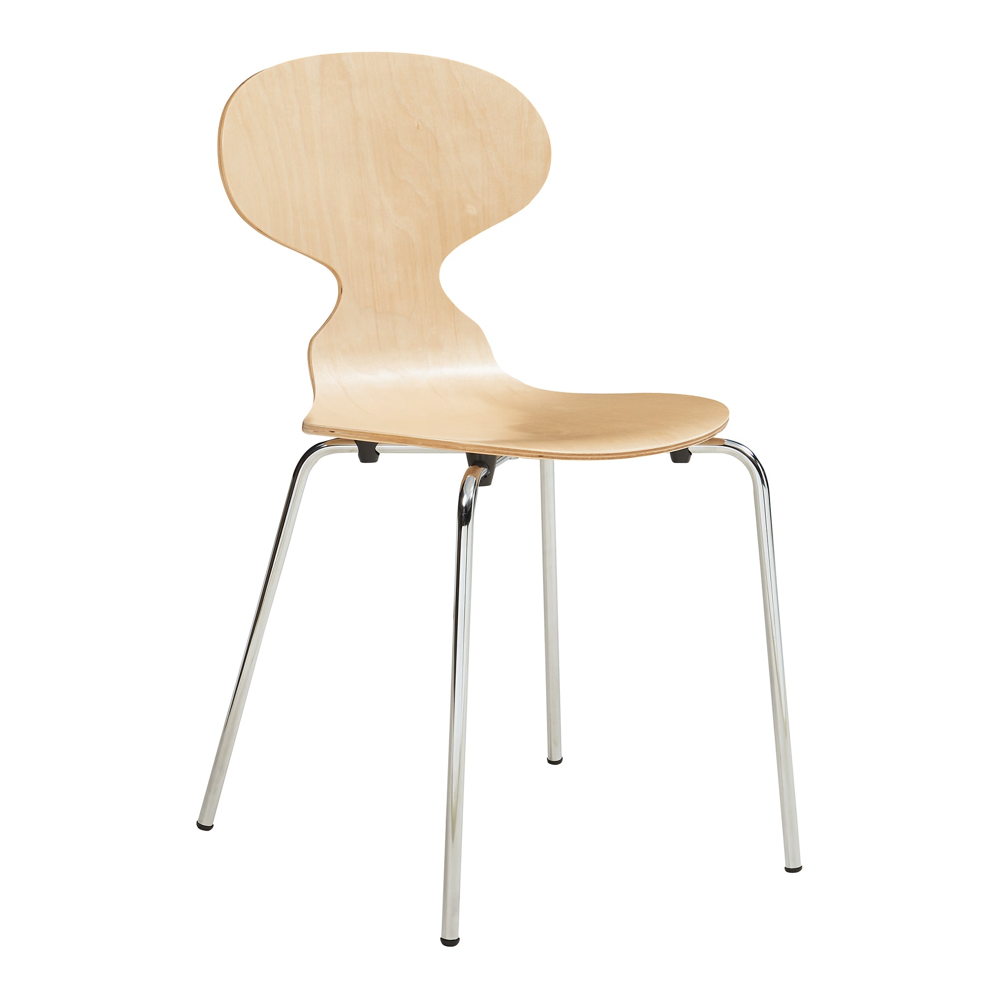 Set Kil di 4 Sedie Impilabili da Sala Pranzo - Effetto Legno / Cromato [en.casa]