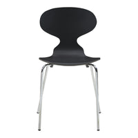 Set Kil di 4 Sedie Impilabili da Sala Pranzo - Nero / Cromato [en.casa]