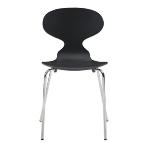 Set Kil di 4 Sedie Impilabili da Sala Pranzo - Nero / Cromato [en.casa]