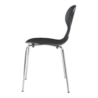 Set Kil di 4 Sedie Impilabili da Sala Pranzo - Nero / Cromato [en.casa]