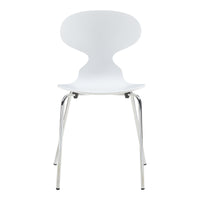 Set Kil di 4 Sedie Impilabili da Sala Pranzo - Bianco / Cromato [en.casa]