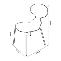 Set Kil di 4 Sedie Impilabili da Sala Pranzo - Effetto Noce / Cromato [en.casa]