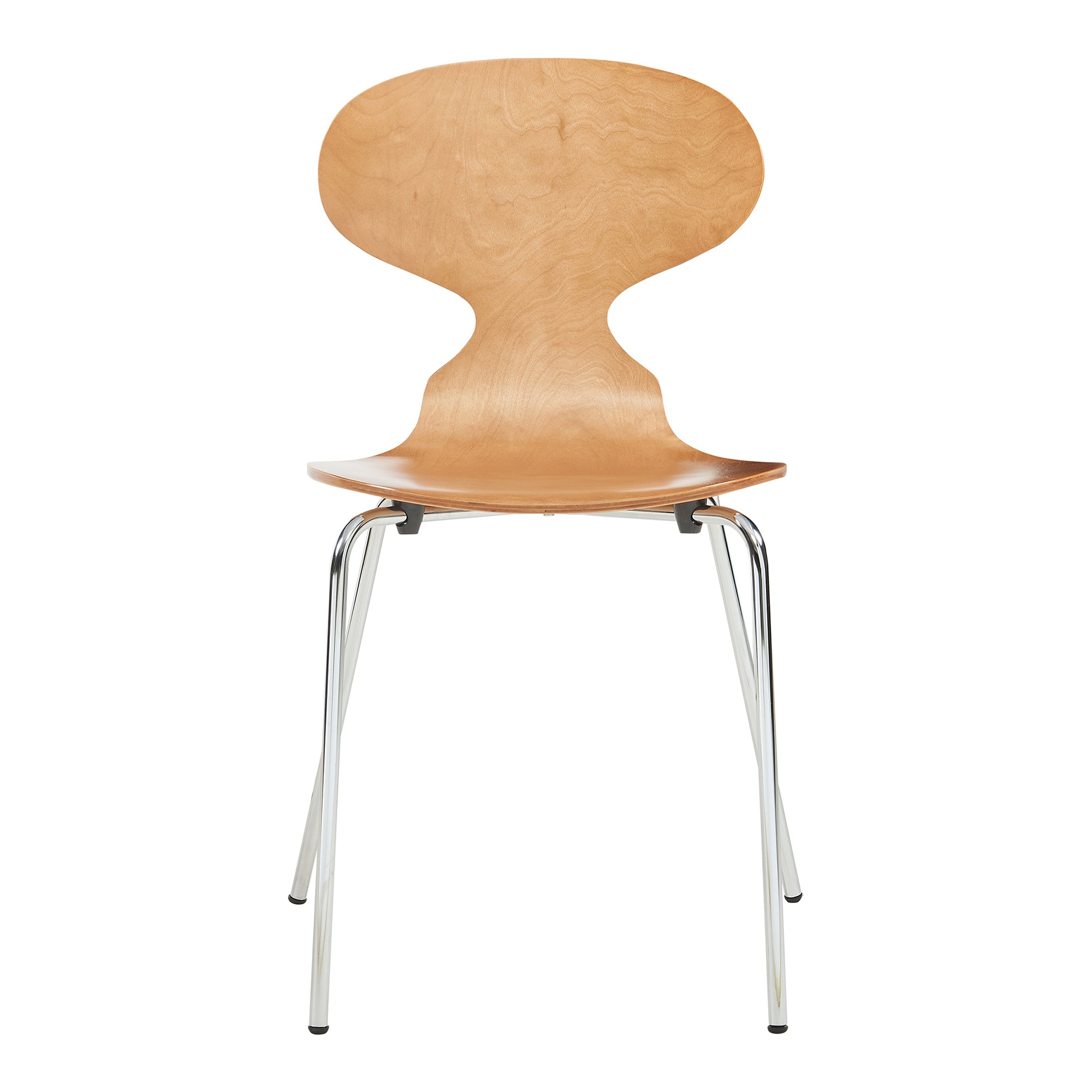 Set Kil di 4 Sedie Impilabili da Sala Pranzo - Effetto Noce / Cromato [en.casa]