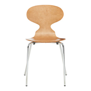 Set Kil di 4 Sedie Impilabili da Sala Pranzo - Effetto Noce / Cromato [en.casa]