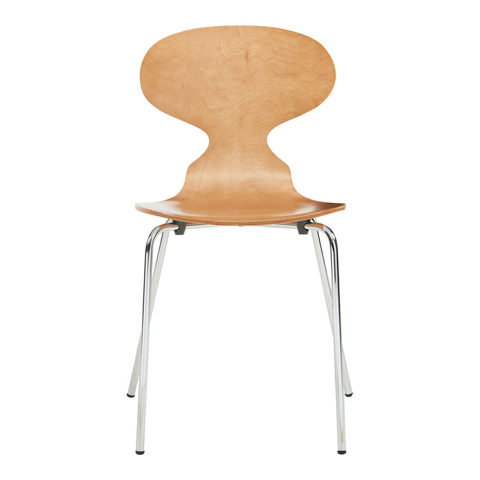 Set Kil di 4 Sedie Impilabili da Sala Pranzo - Effetto Noce / Cromato [en.casa]