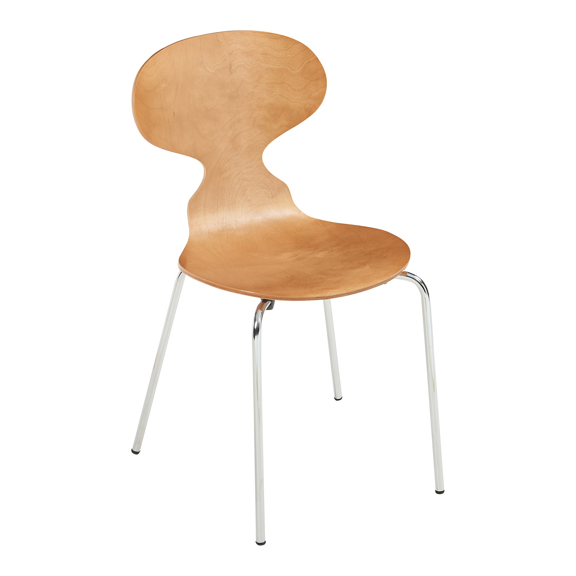 Set Kil di 4 Sedie Impilabili da Sala Pranzo - Effetto Noce / Cromato [en.casa]