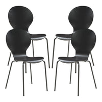 Set di 4 Sedie da Sala ETNE Impilabili - Nero [en.casa]