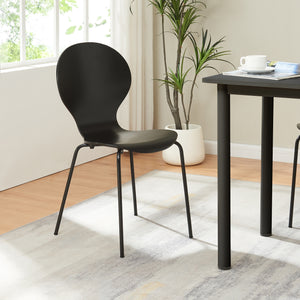 Set di 4 Sedie da Sala ETNE Impilabili - Nero [en.casa]